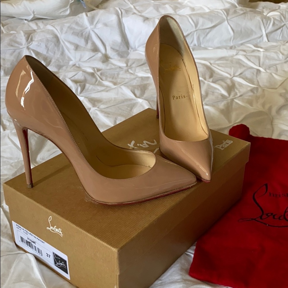 CHRISTIAN LOUBOUTIN PIGALLE FOLLIES NUDE PATENT